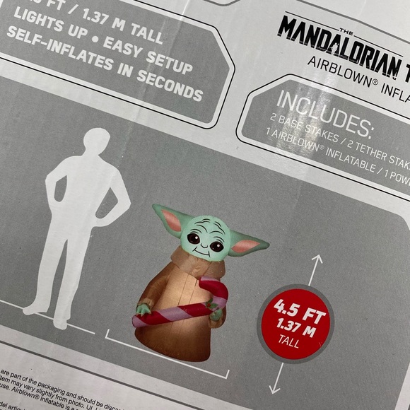 Star Wars Mandalorian Child Baby Yoda Inflatable - Picture 5 of 5